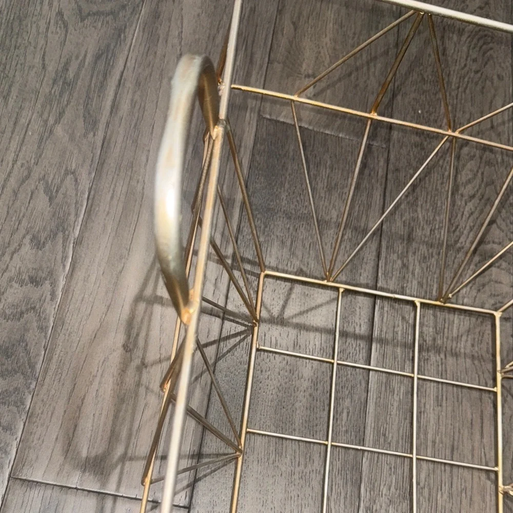 Gold and silver rustic like Wire Storage Basket